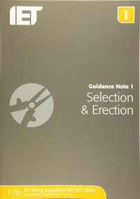 Image of IET Guidance Note 1 : Selection & Erection